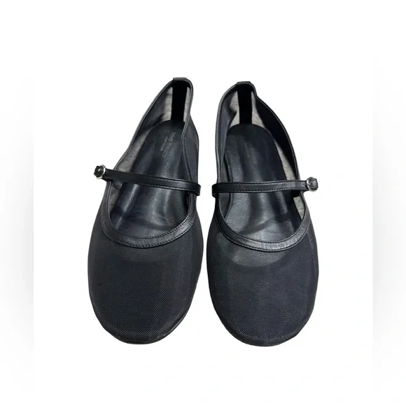 Tony Bianco Mesh Mary Jane Flats Size 7 Black Classic Minimalist Chic - Picture 3 of 8